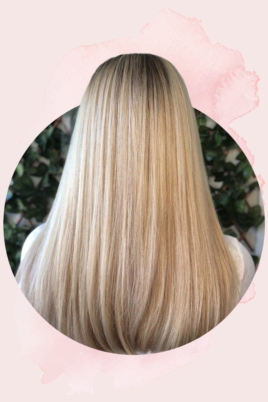 Finished blonde colour and blow-out